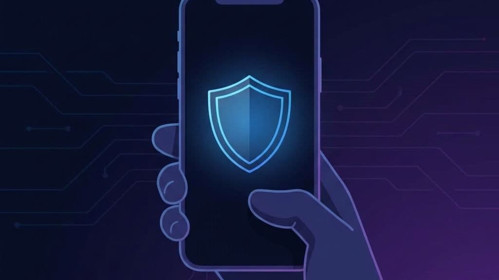 Anonymous private calling — silhouette with privacy shield